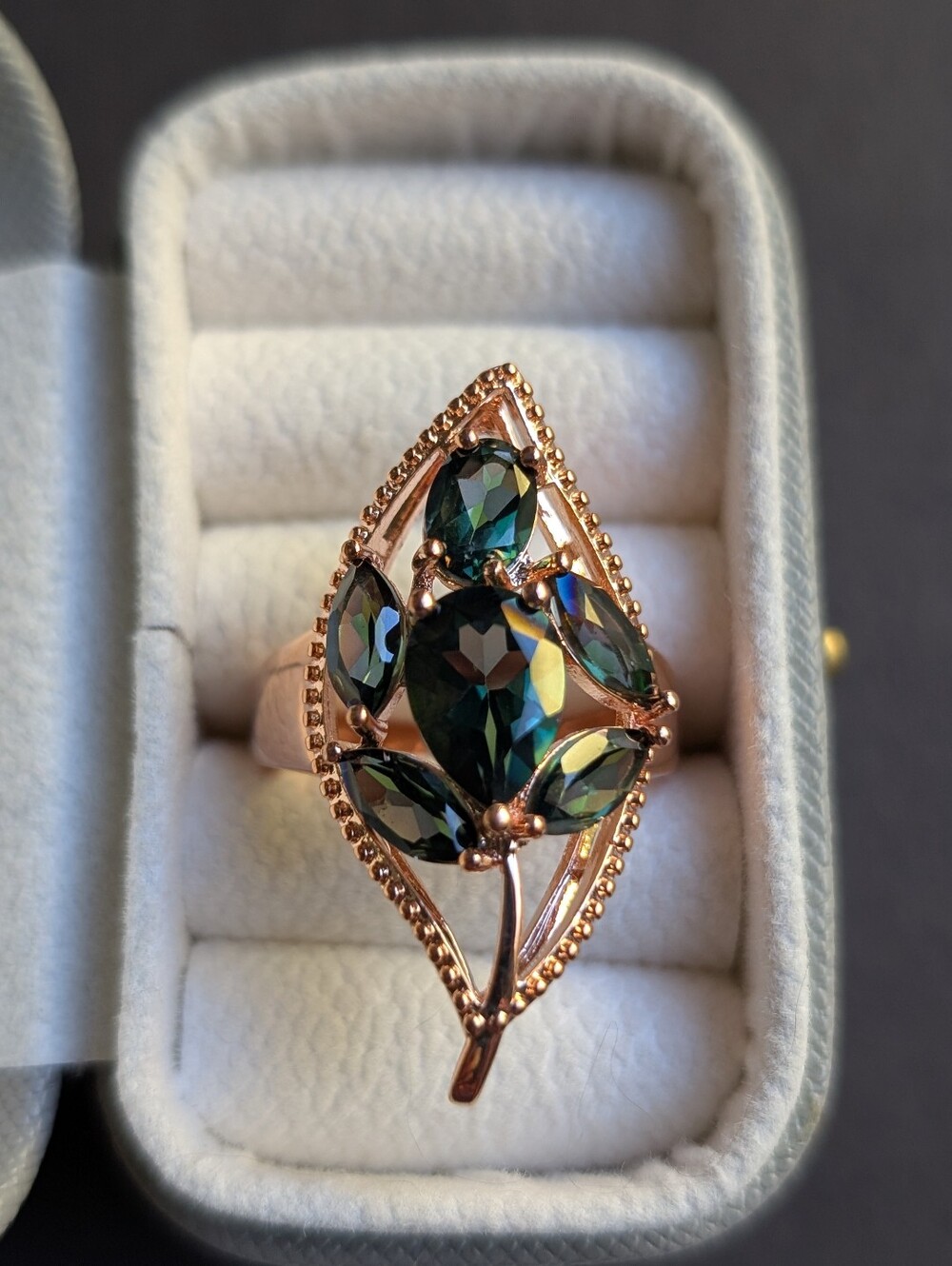JTV Copper And Quartz Ring